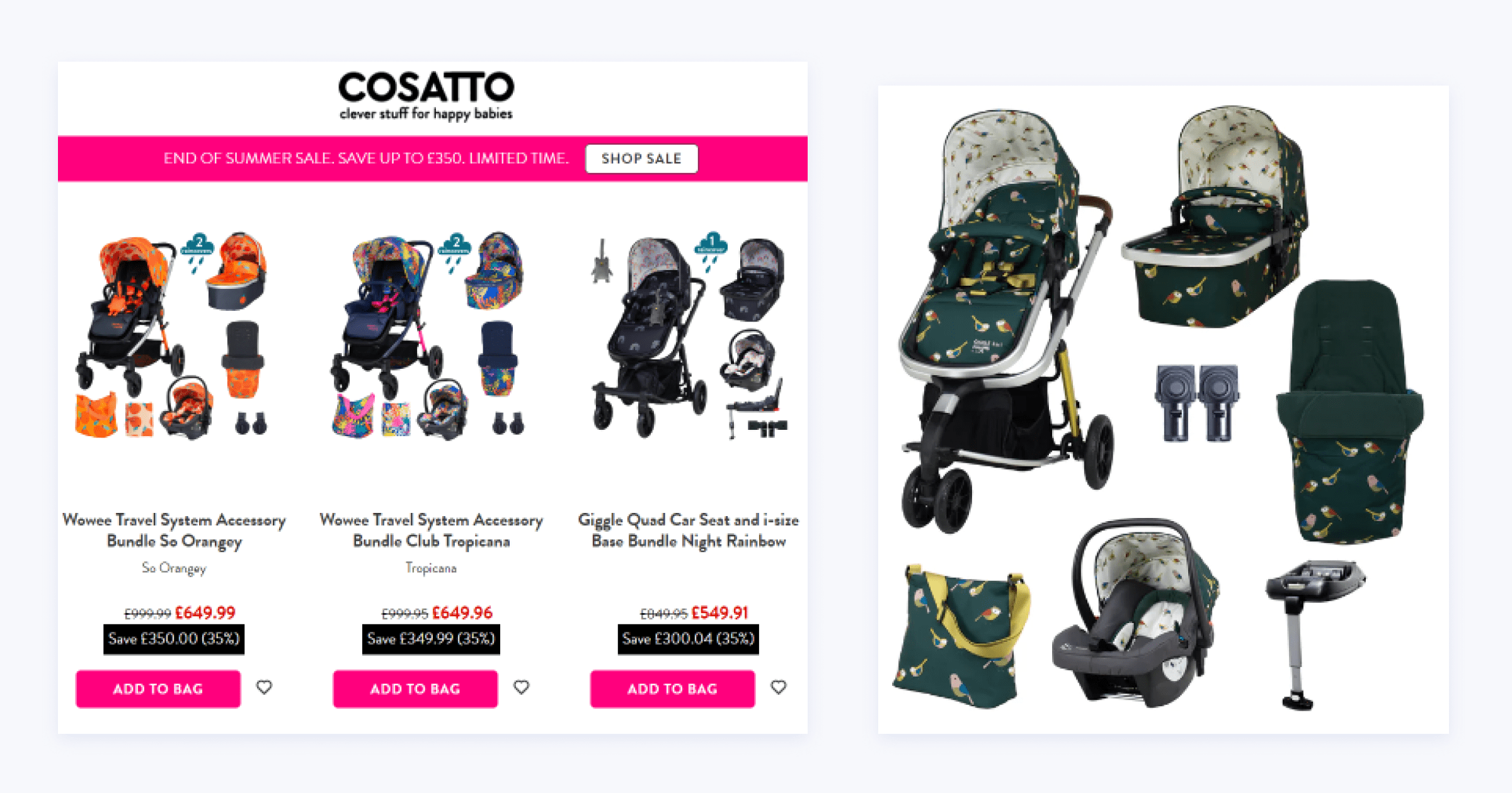 SegmentStream client Cosatto - global nursery brand