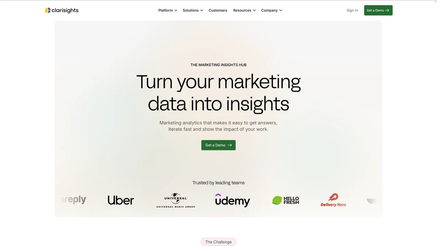 Clarisights self-service enterprise reporting platform