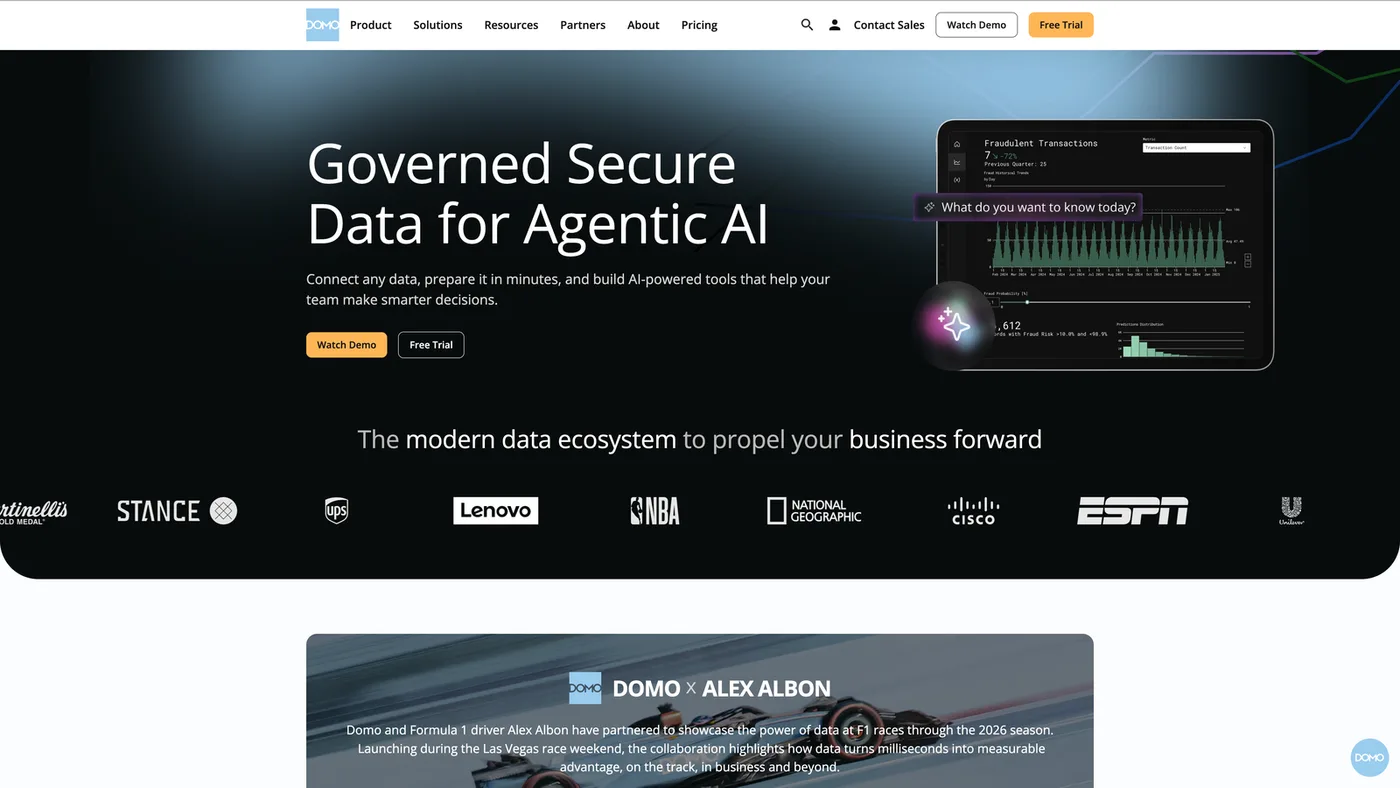 Domo enterprise BI and visualization platform