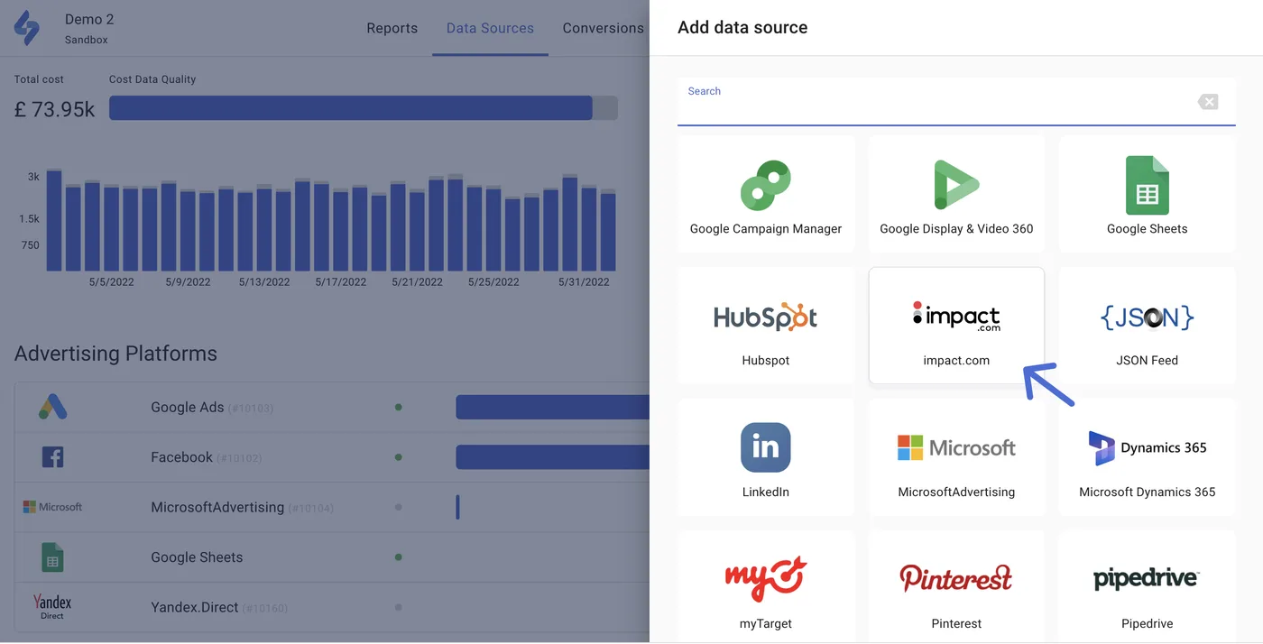 impact.com data source integration in SegmentStream