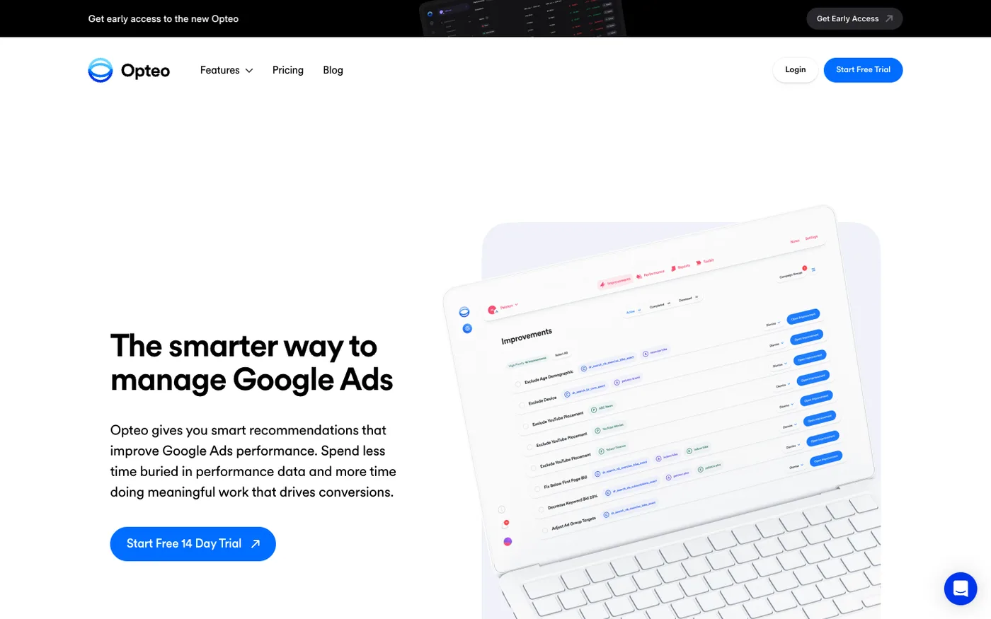 Opteo Google Ads optimization tool