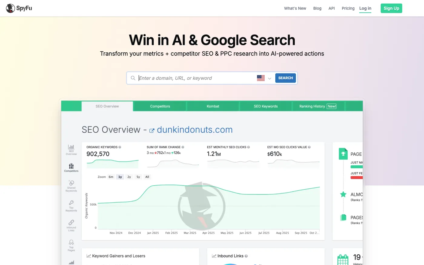 SpyFu competitor research tool