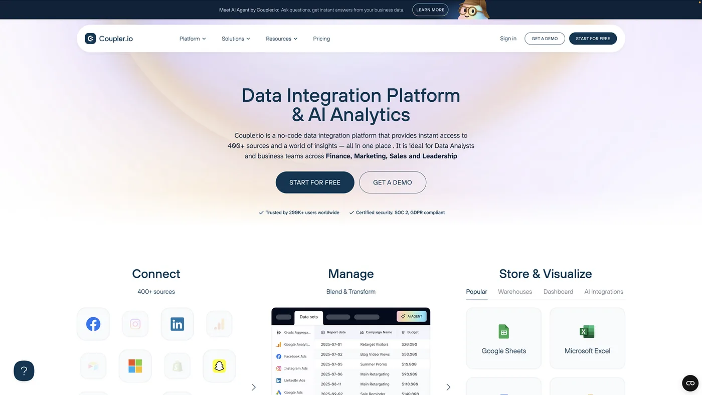 Coupler.io no-code data integration platform
