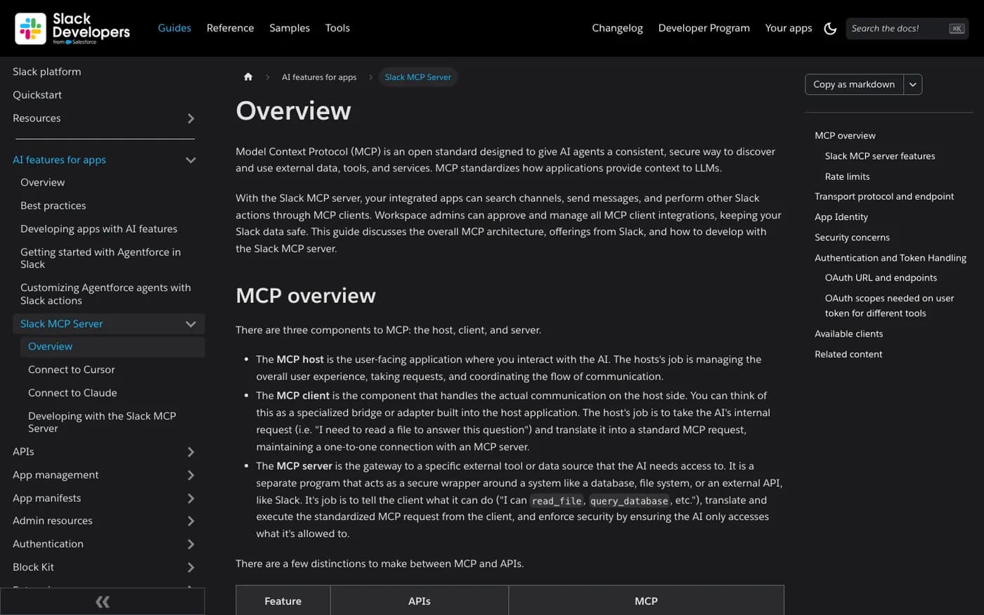 Slack MCP server documentation