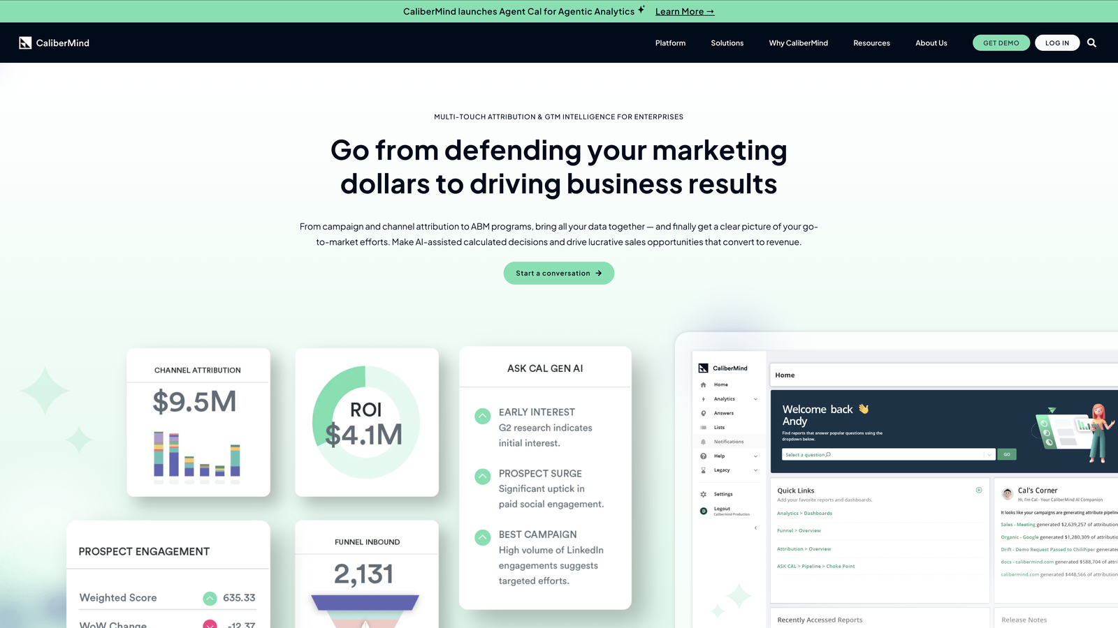 Calibermind enterprise B2B attribution platform