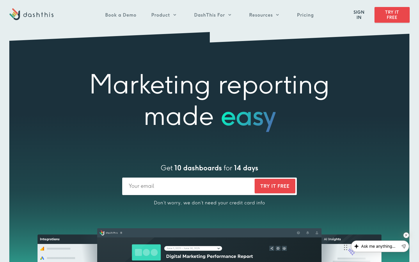 DashThis marketing reporting tool