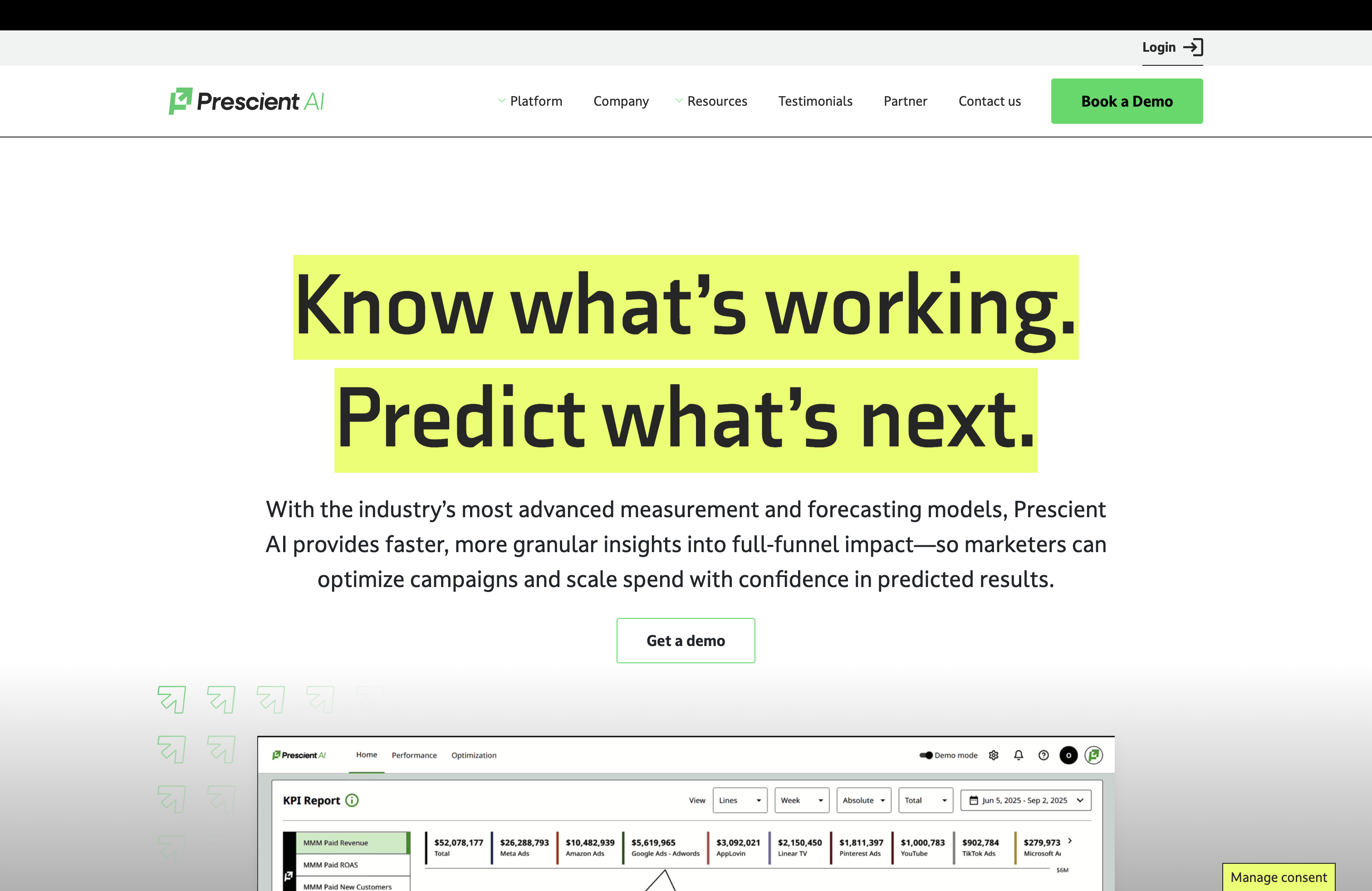 Prescient AI rapid MMM platform