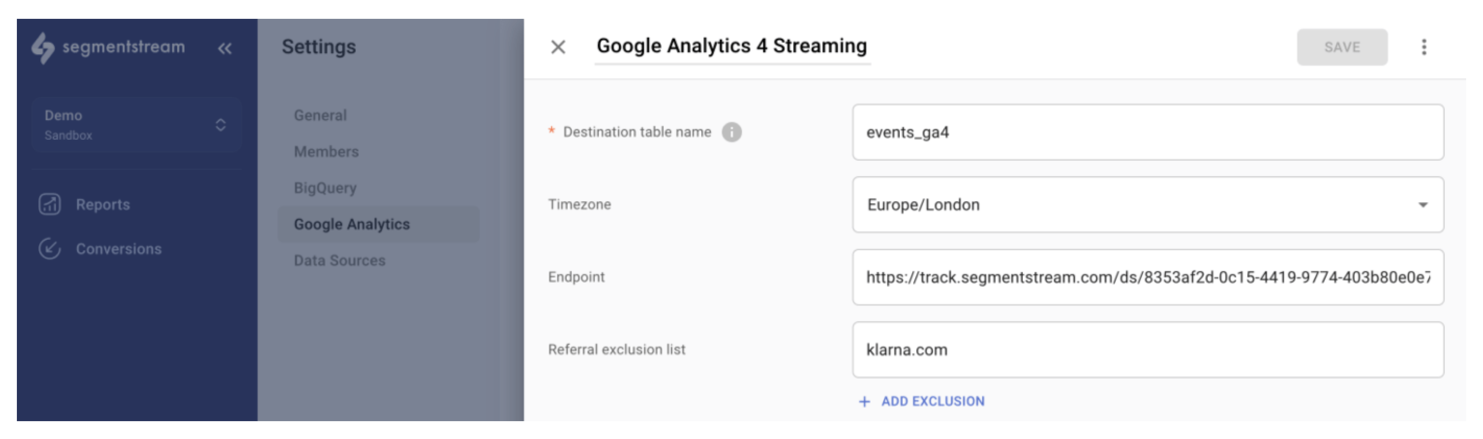 Data streaming in SegmentStream