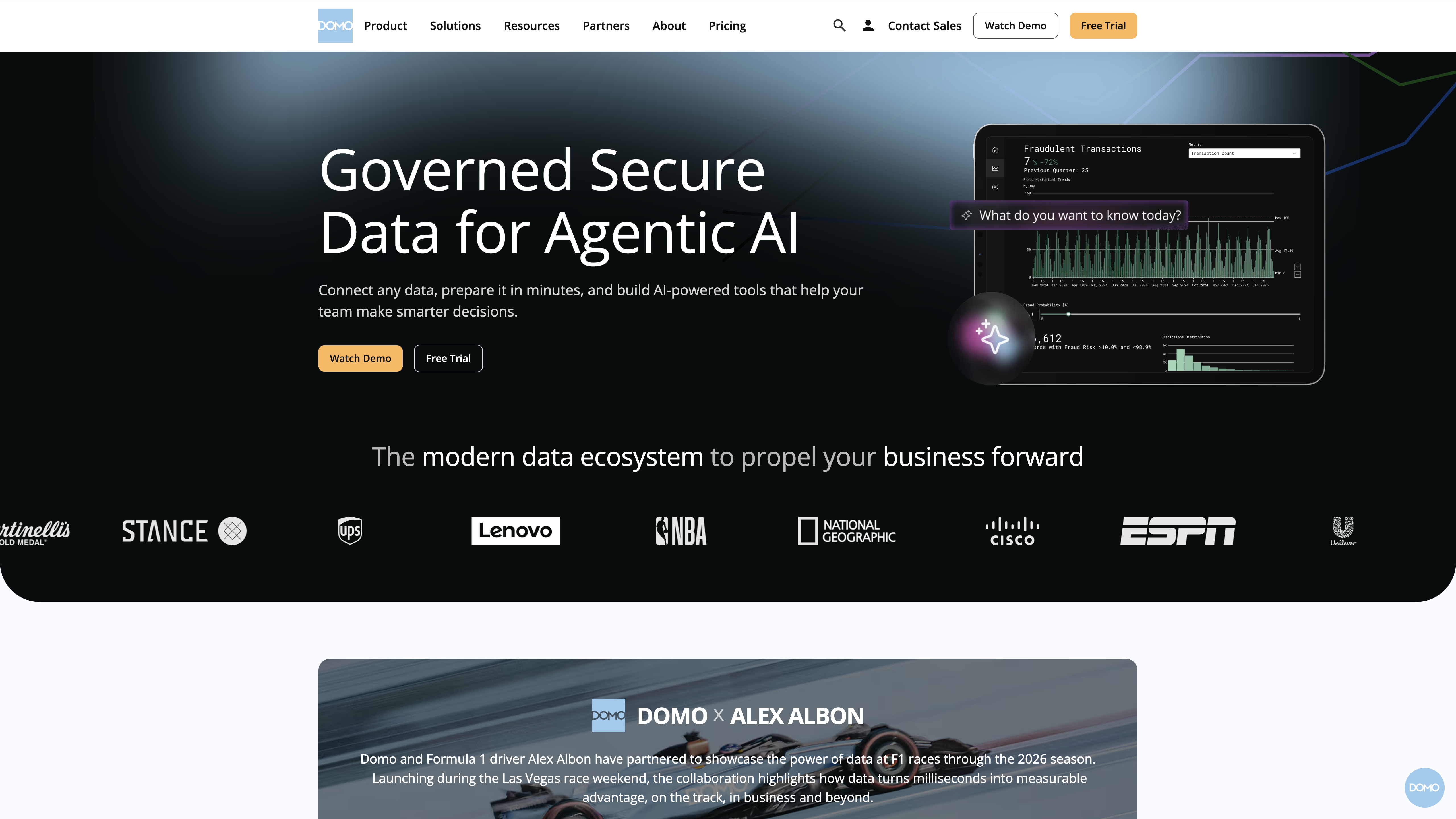 Domo enterprise BI and visualization platform