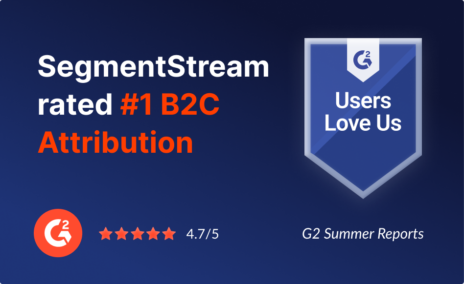 SegmentStream rated #1 B2C Attribution by G2