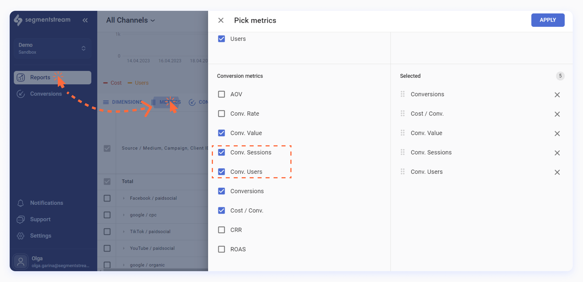 Product updates for April’23 - new conversion metrics