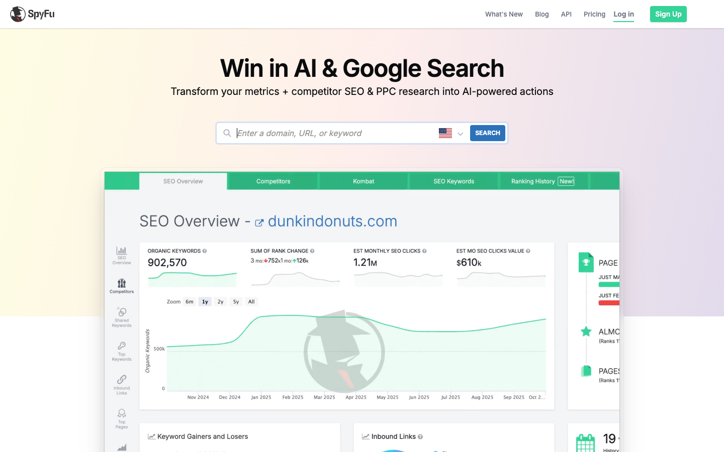 SpyFu competitor research tool